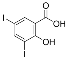 3,5-Diiodosalicylic acid — chemical structure, CAS 133-91-5; Chemical Synthesis, fine chemical supplied by Tech Serve Solutions