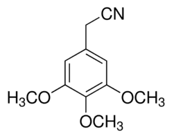 3,4,5-Trimethoxyphenylacetonitrile — chemical structure, CAS 13338-63-1; Chemical Synthesis, fine chemical supplied by Tech Serve Solutions