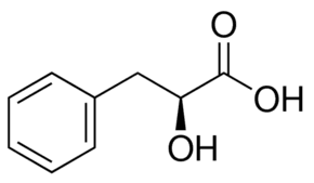 L-(−)-3-Phenyllactic acid (C6H5CH2CH(OH)CO2H) — chemical structure, CAS 20312-36-1; Chemical Synthesis, fine chemical supplied by Tech Serve Solutions