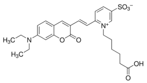 Fluorescent Red Mega 480 (C26H30N2O7S) — chemical structure, CAS 540528-00-5; Life Science, fine chemical supplied by Tech Serve Solutions