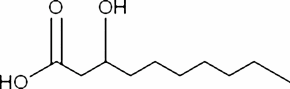 (±)-3-Hydroxydecanoic acid (C10H20O3) — chemical structure, CAS 5561-87-5; Biochemicals & Reagents, fine chemical supplied by Tech Serve Solutions