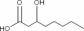 (±)-3-Hydroxyoctanoic acid (C8H16O3) — chemical structure, CAS 88930-08-9; Biochemicals & Reagents, fine chemical supplied by Tech Serve Solutions