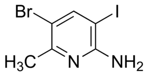2-Amino-5-bromo-3-iodo-6-methylpyridine — chemical structure, CAS 958357-86-3; Chemical Synthesis, fine chemical supplied by Tech Serve Solutions